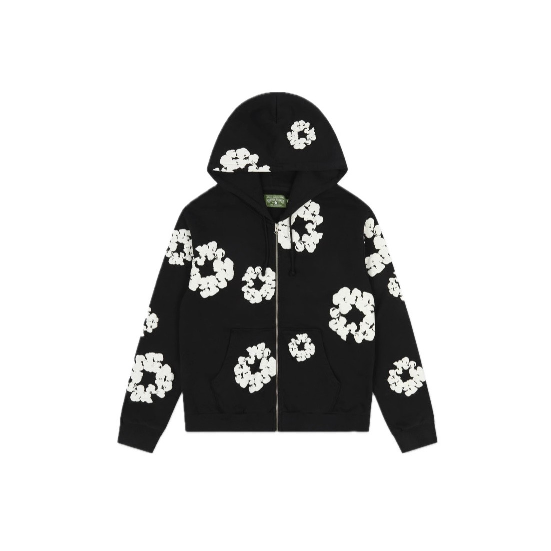 Denim Tears Cotton Wreath Zip-Up Hoodie ‘Black’