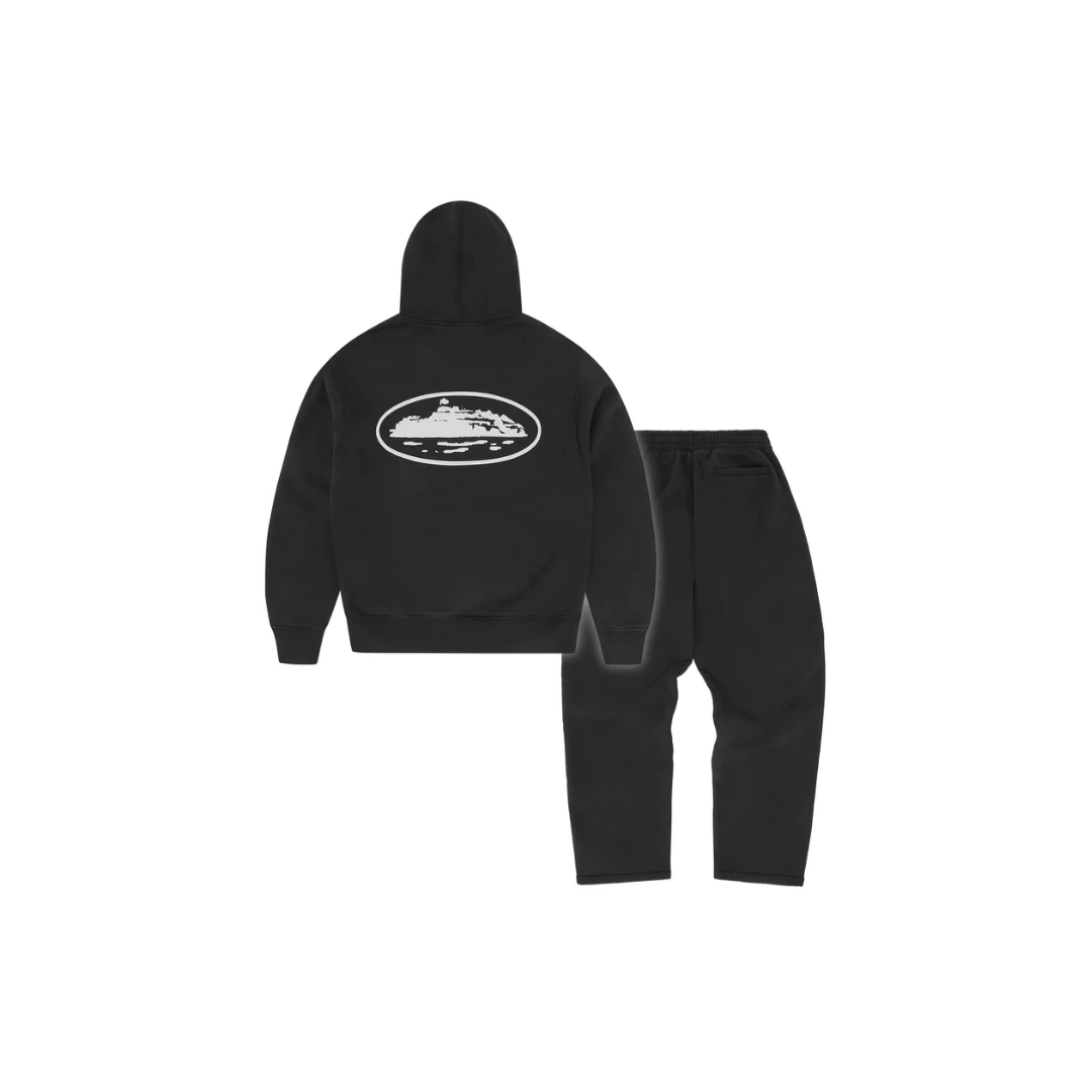 Corteiz OG Island Puff Print Tracksuit (black)