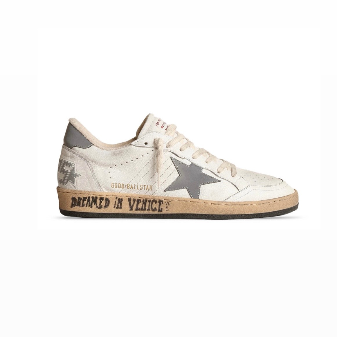 Golden Goose Ball Star Nappa White Gray Reflective Star