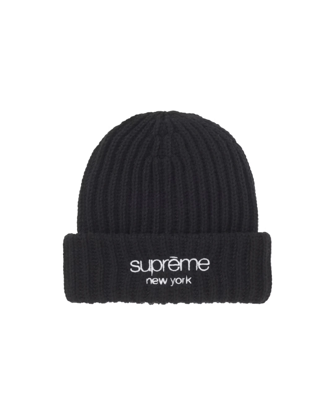 Supreme Chunky Rib Classic Logo Beanie 'Black'