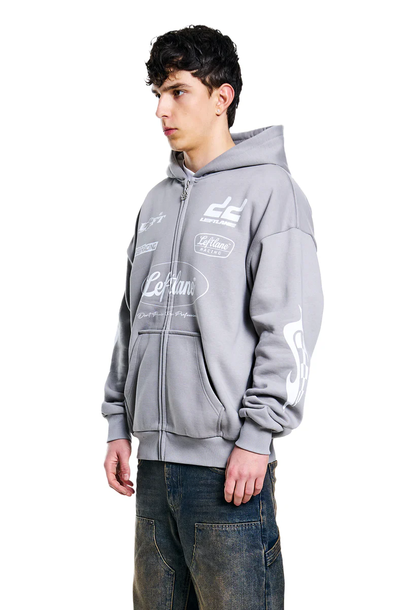 Grey Oversize Zip