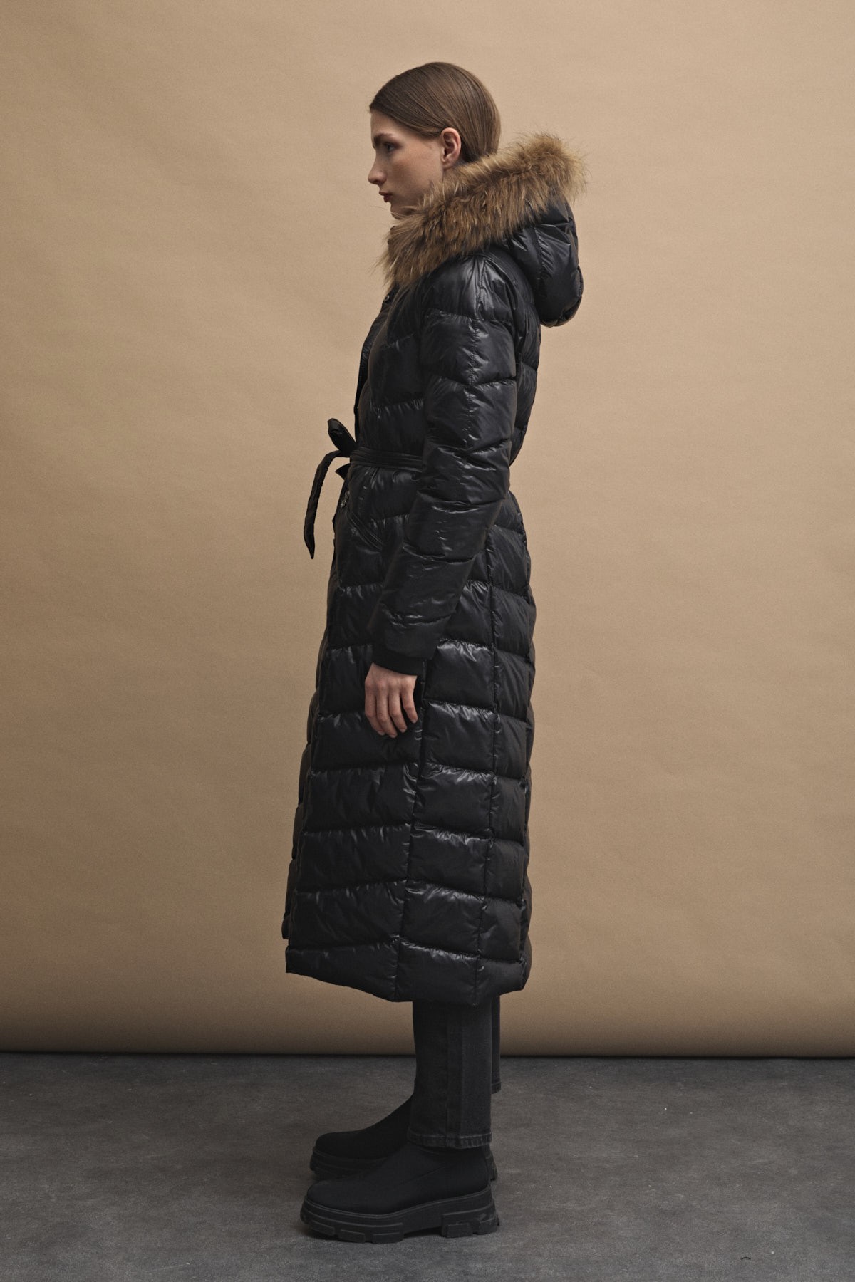 Womania X - Jacket  Naturel Kürklü Puffer Mont 
