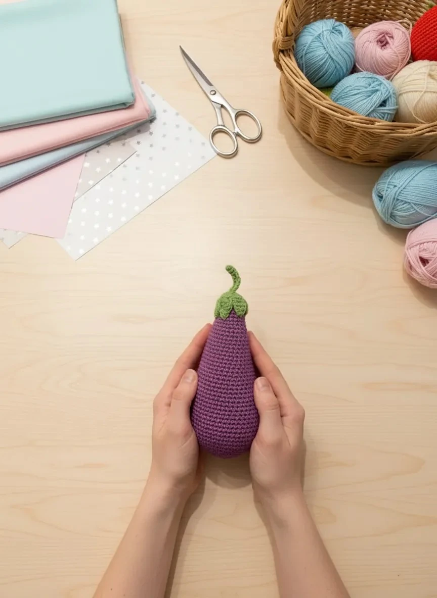 Amigurumi Objeler - Patlıcan