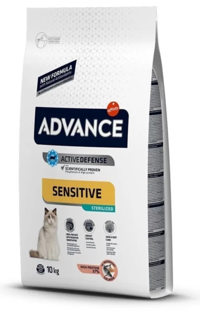 Advance Sensitive Sterilised Somonlu Kısırlaştırılmış Yetişkin Kedi Maması 10 Kg