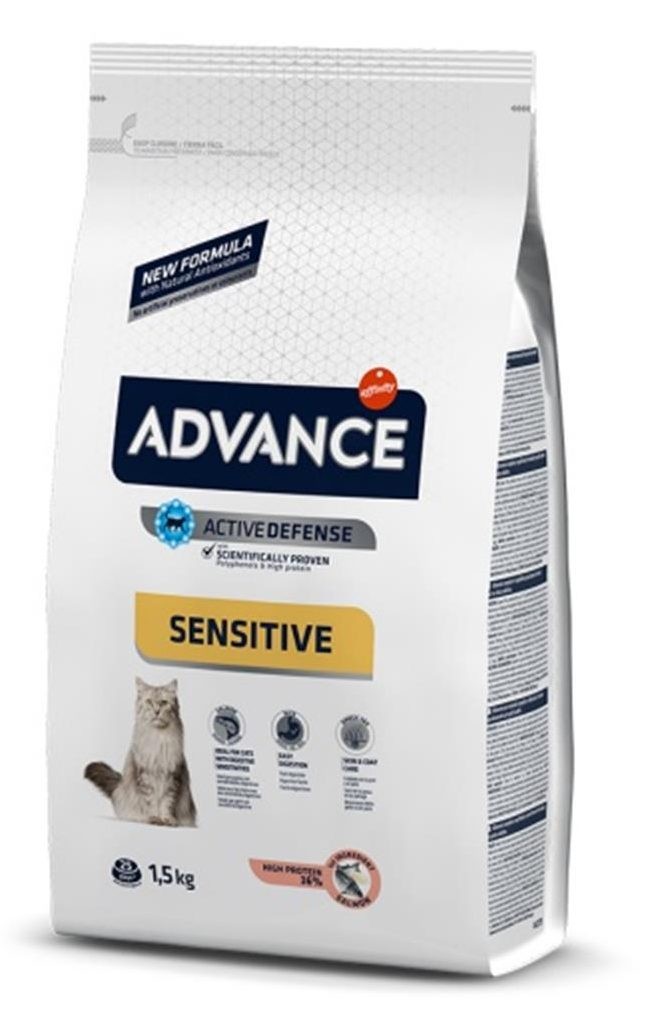 Advance Sensitive Somonlu Yetişkin Kuru Kedi Maması 1.5 Kg