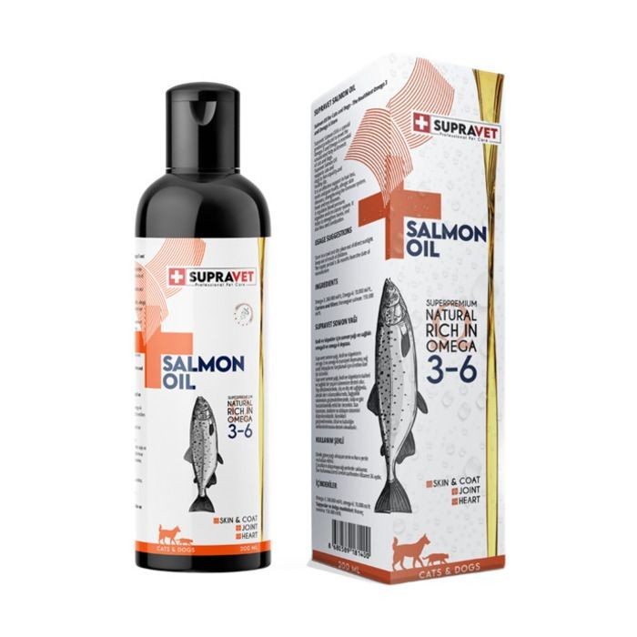 Supravet Salmon Oil Kedi ve Köpek Doğal Norveç Somon Yağı 200 ml