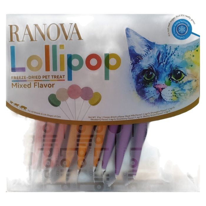 Ranova Kediler İçin Karışık Lezzetli Lolipop (15 x 1,4 g)