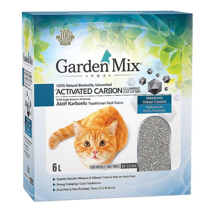 Garden Mix Aktif Karbonlu Maksimum Koku Kontrolü Kedi Kumu 6L