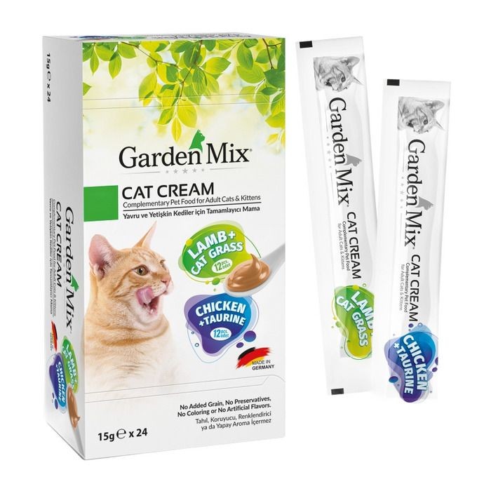 Garden Mix Cat Cream Yavru ve Yetişkin Kediler İçin Kedi Kreması 5 x 15 g