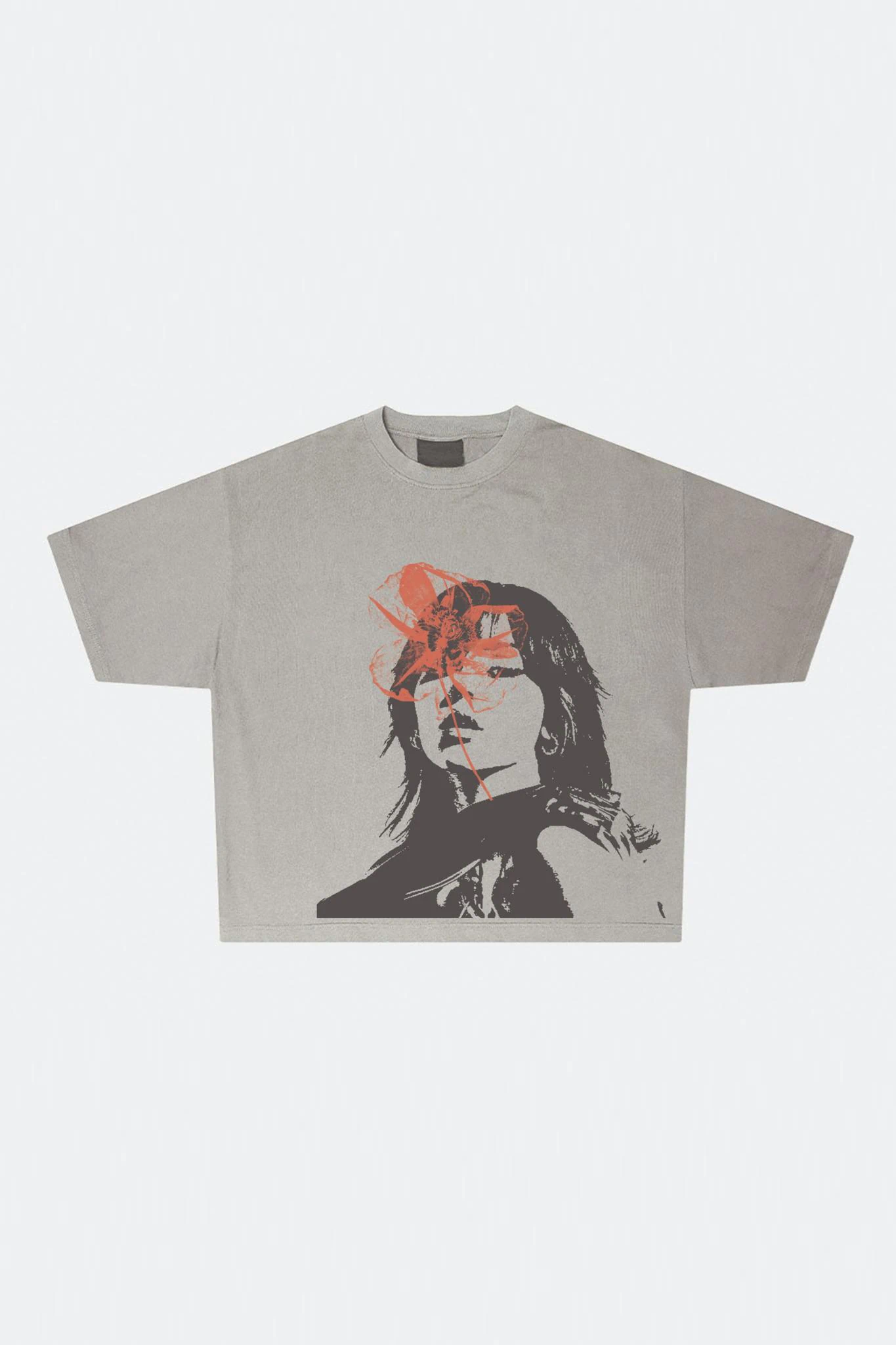 RED OBSESSION Gri Oversized T-Shirt