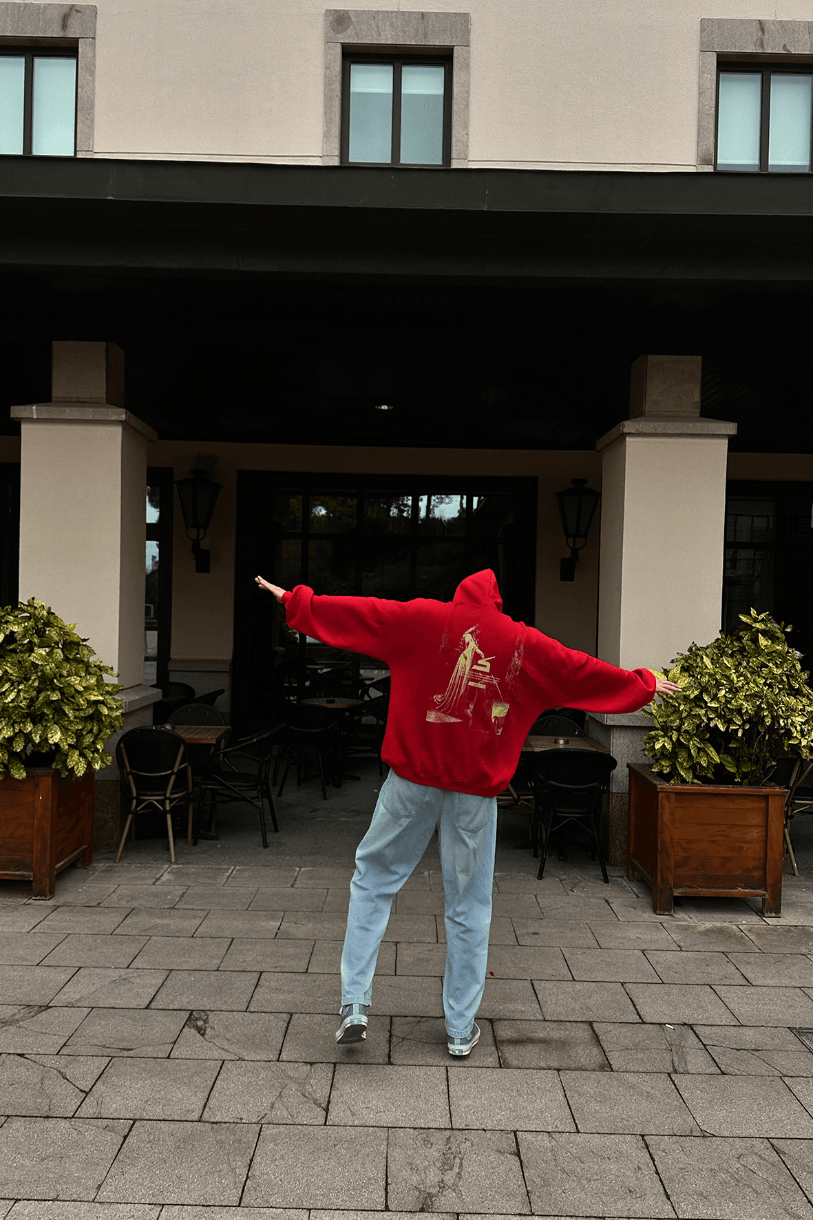 ROMANUS Kırmızı Oversized Hoodie