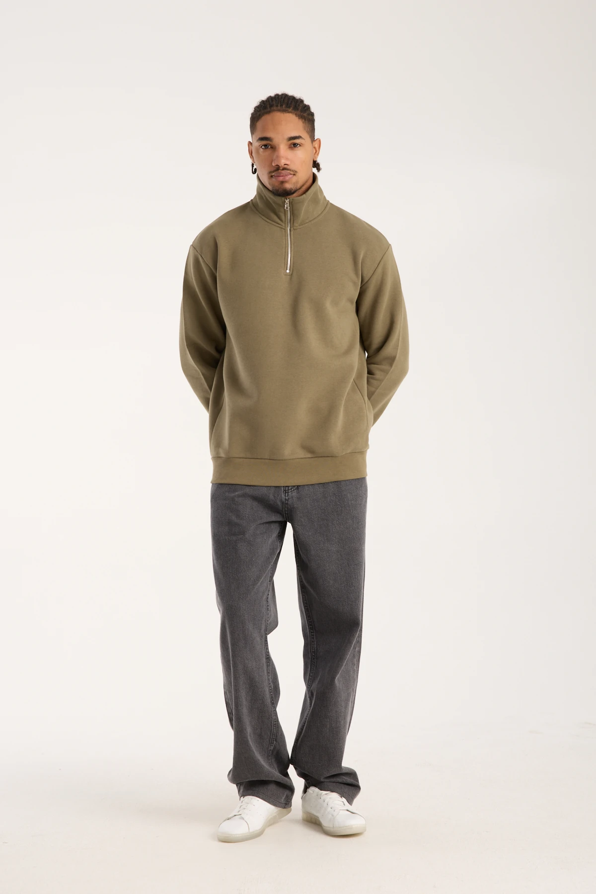 YARIM FERMUAR SWEATSHIRT