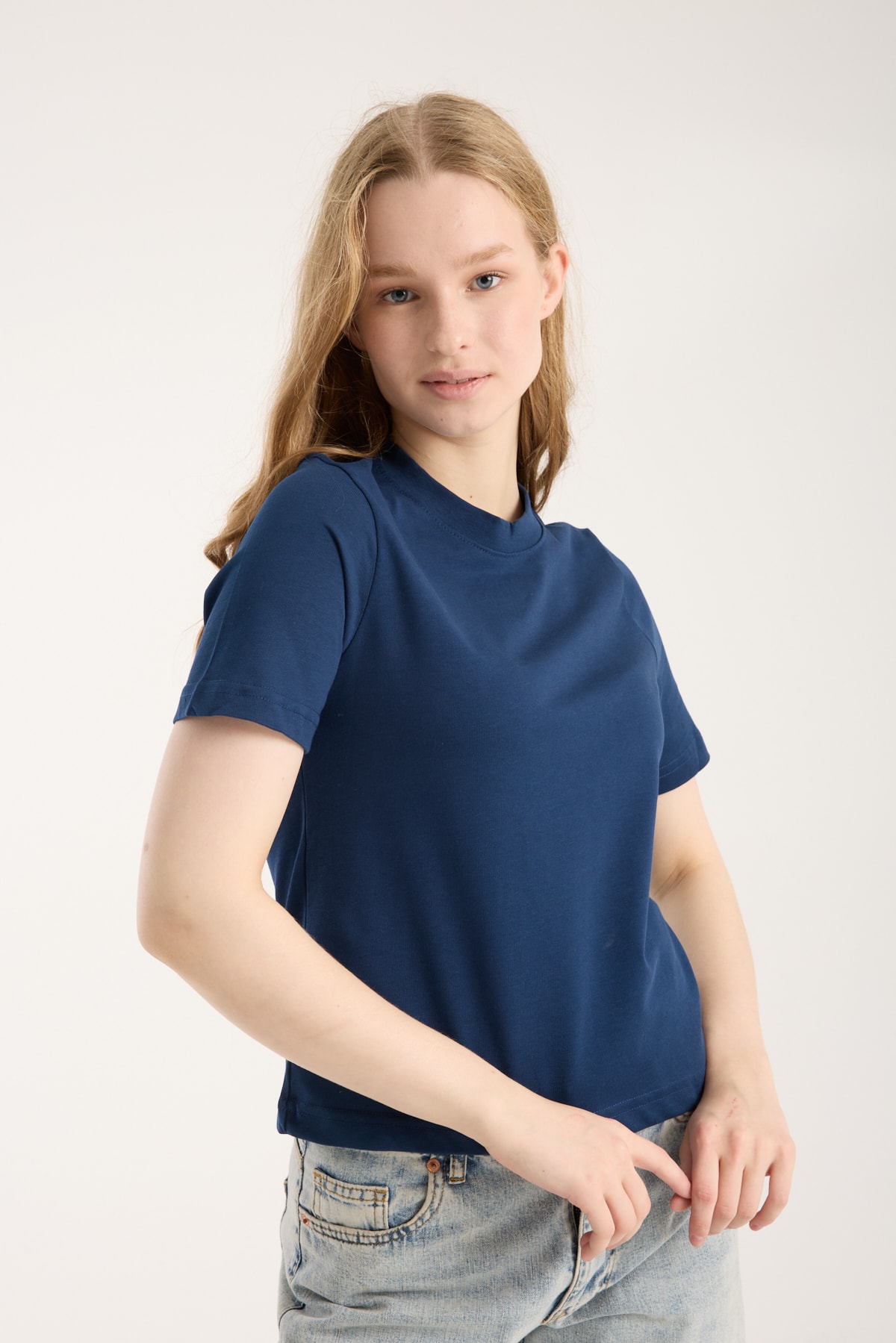 navy basic women tee