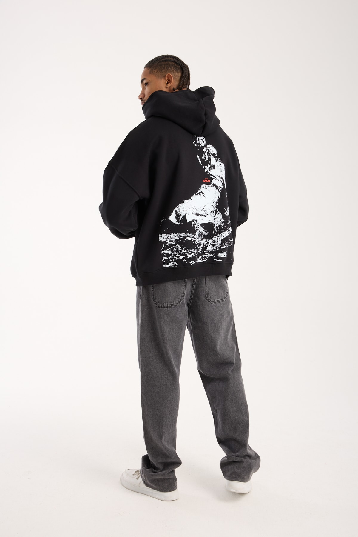IVAN Siyah Superoversized Hoodie