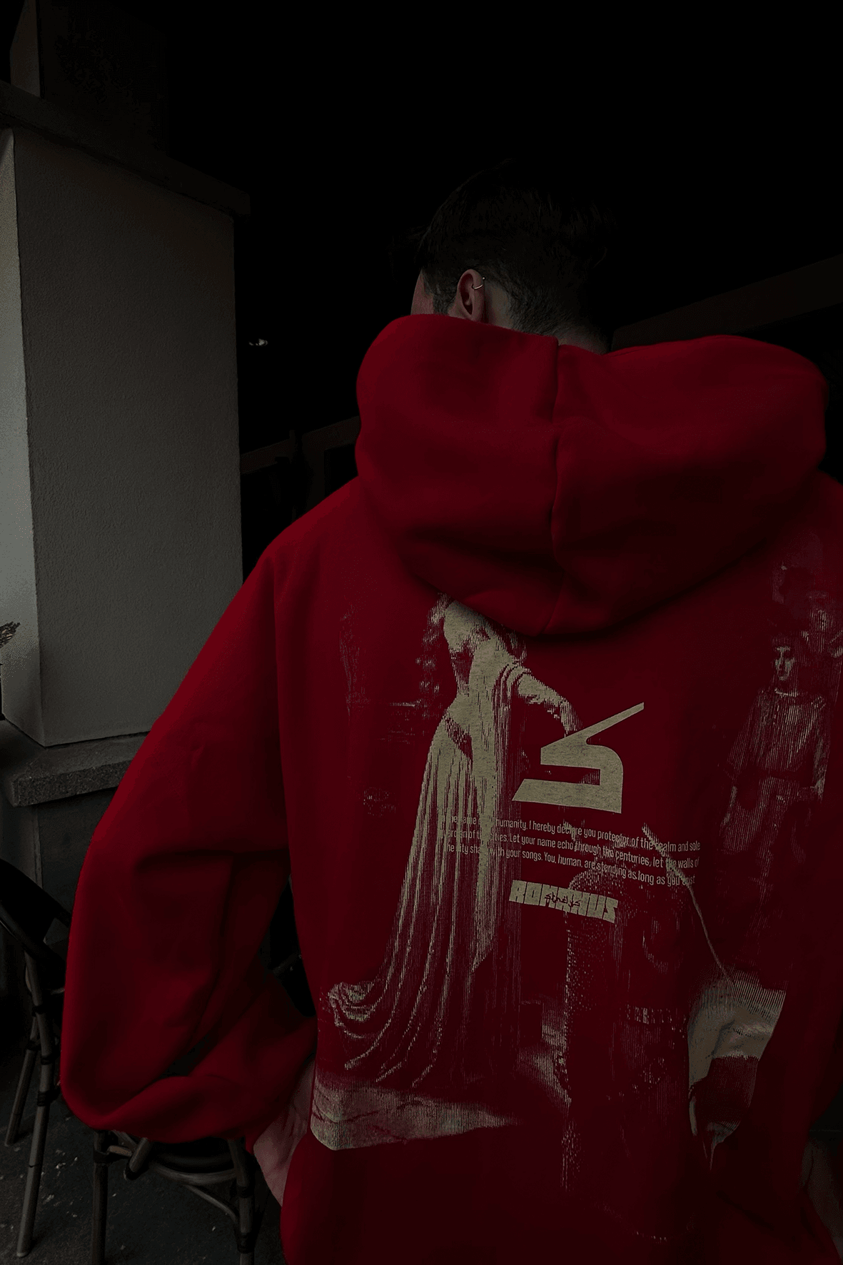 ROMANUS Kırmızı Oversized Hoodie