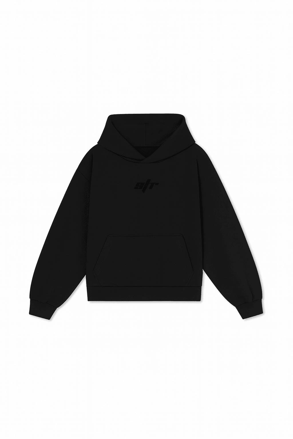Siyah Nakışlı Oversized Hoodie