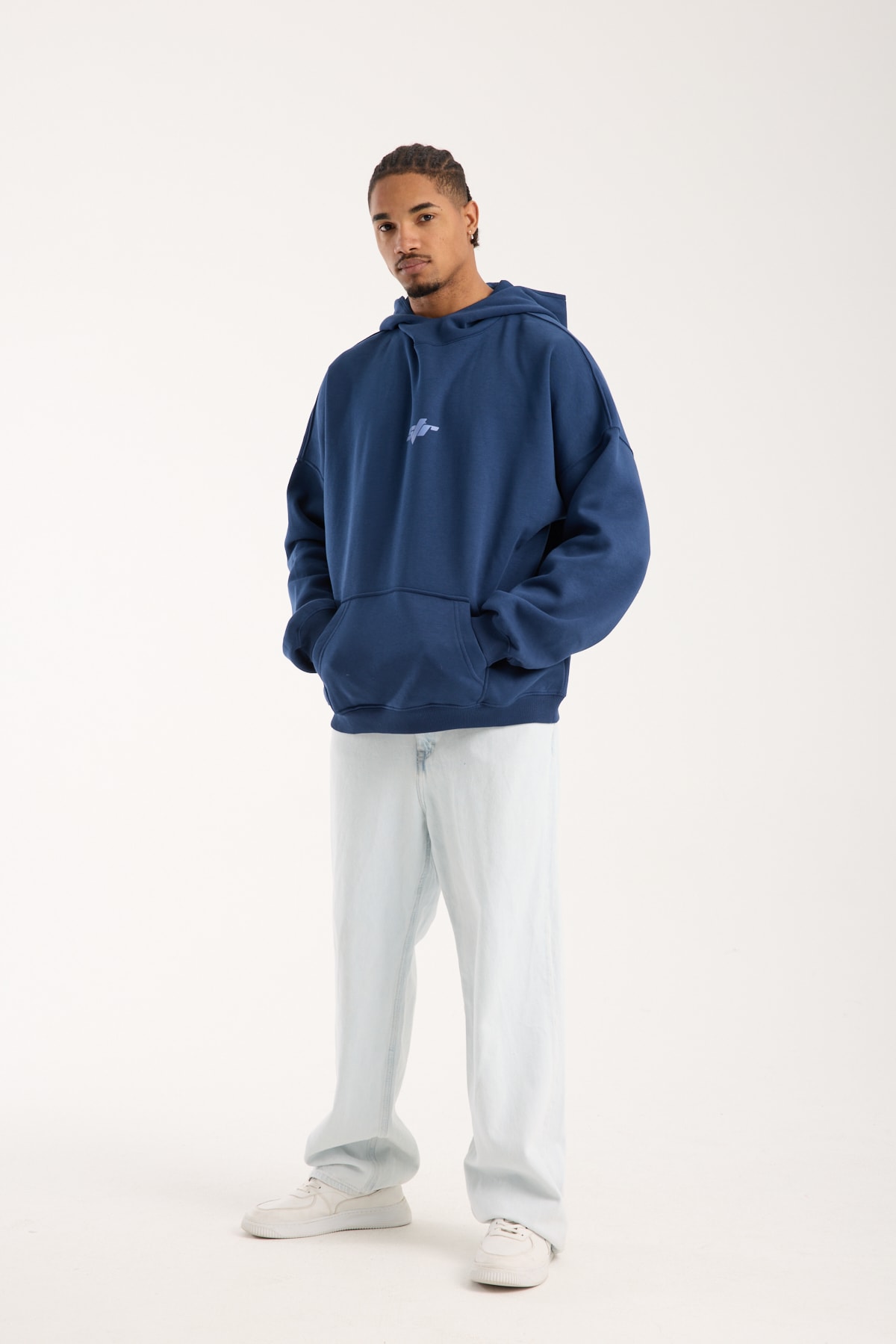 NAKKASH Lacivert Superoversized Hoodie