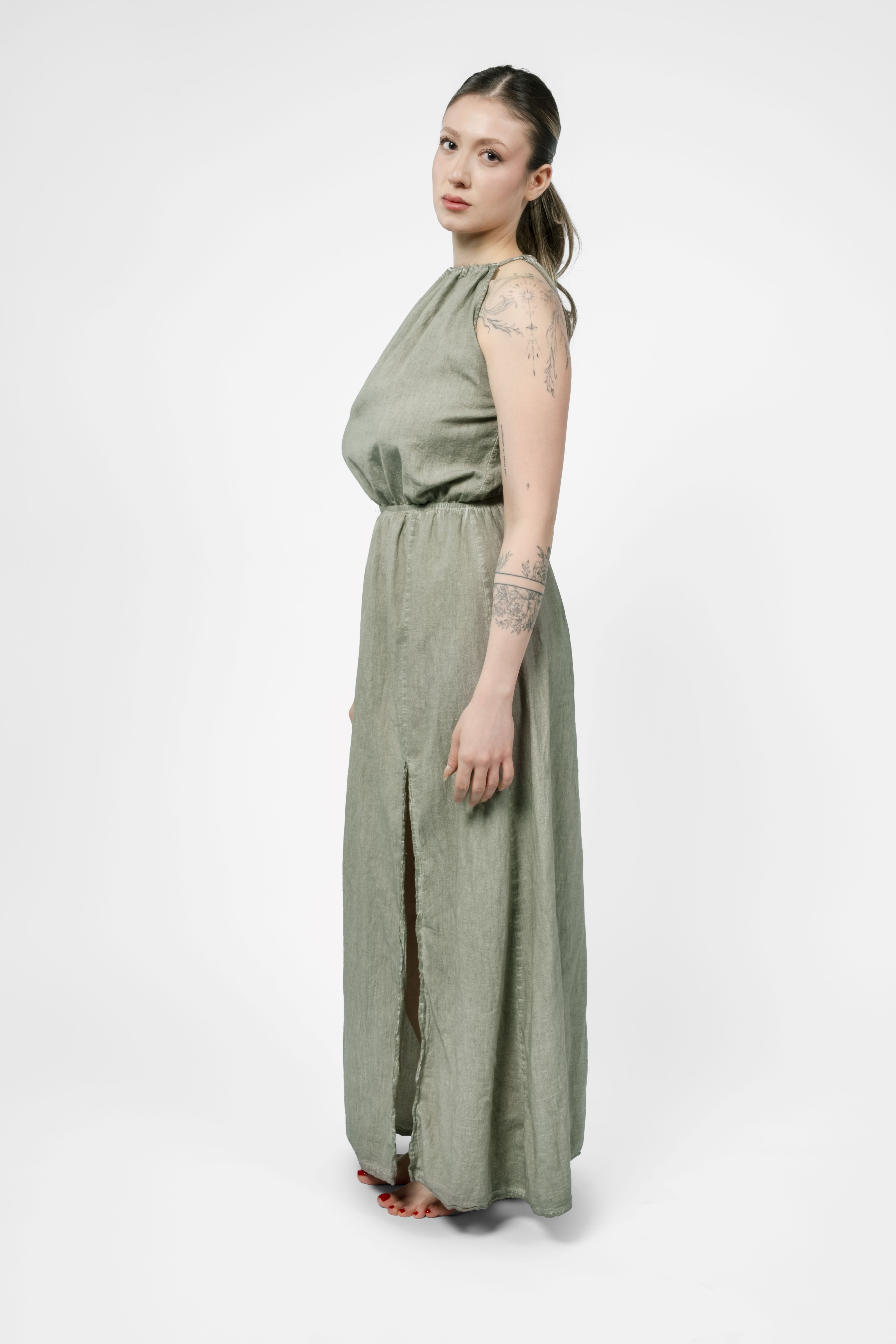Flora Elbise - Yeşil