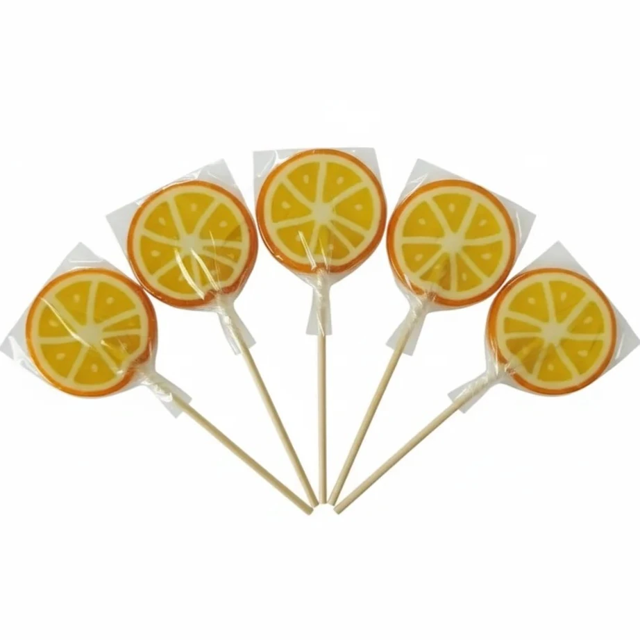 PORTAKAL LOLLY LOLİPOP ŞEKER 6 Adet