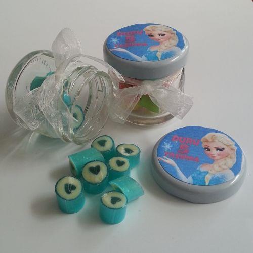 24 ADET MASAL KAHRAMANI ETİKETLİ KURDELELİ KAVANOZLU LOLLY ŞEKER 37