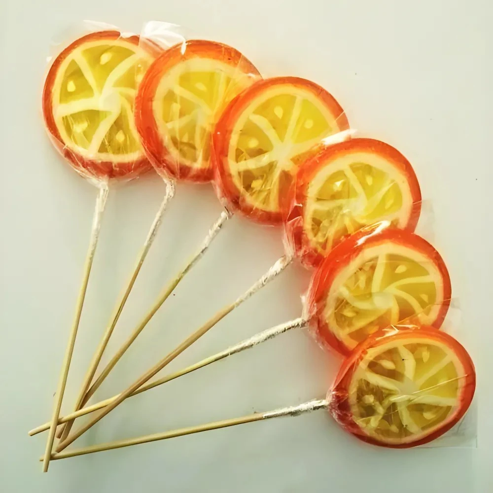 PORTAKAL LOLLY LOLİPOP ŞEKER 6 Adet