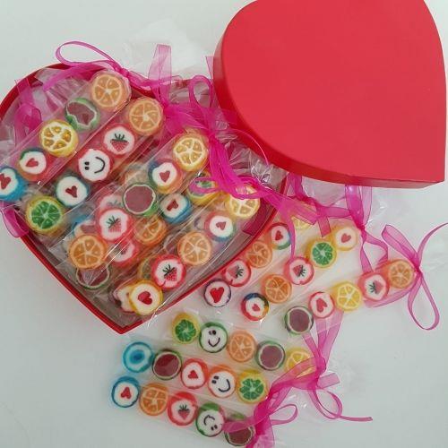 Kalp Kutuda Hediyelik Parmak Lolly 15 Adet