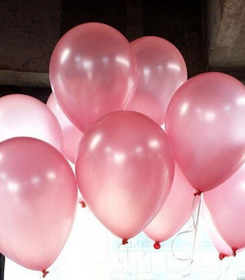 PEMBE BALON METALİK 10 Adet