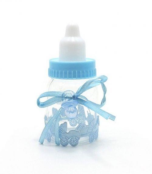 12 ADET BOŞ PLASTIK SÜSLÜ BİBERON KAVANOZ ERKEK BEBEK 39 cc