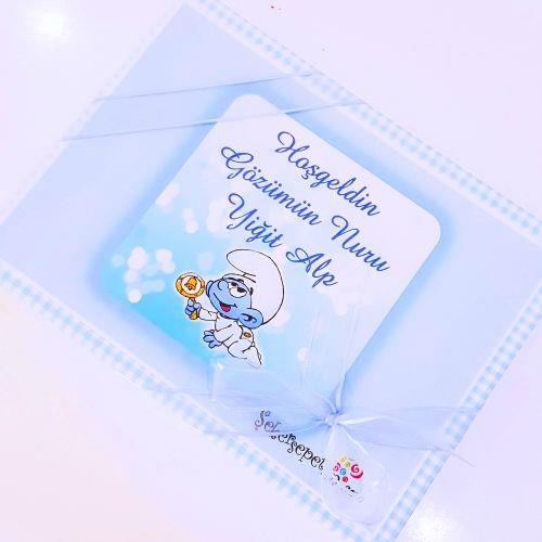 İsim Etiketli Madlen Erkek Bebek Çikolatası 48 Adet Kutulu Madlen EC30