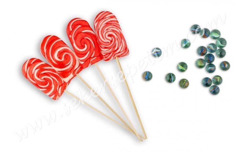 12 ADET DONDURMA LOLİPOP KIRMIZI BEYAZ