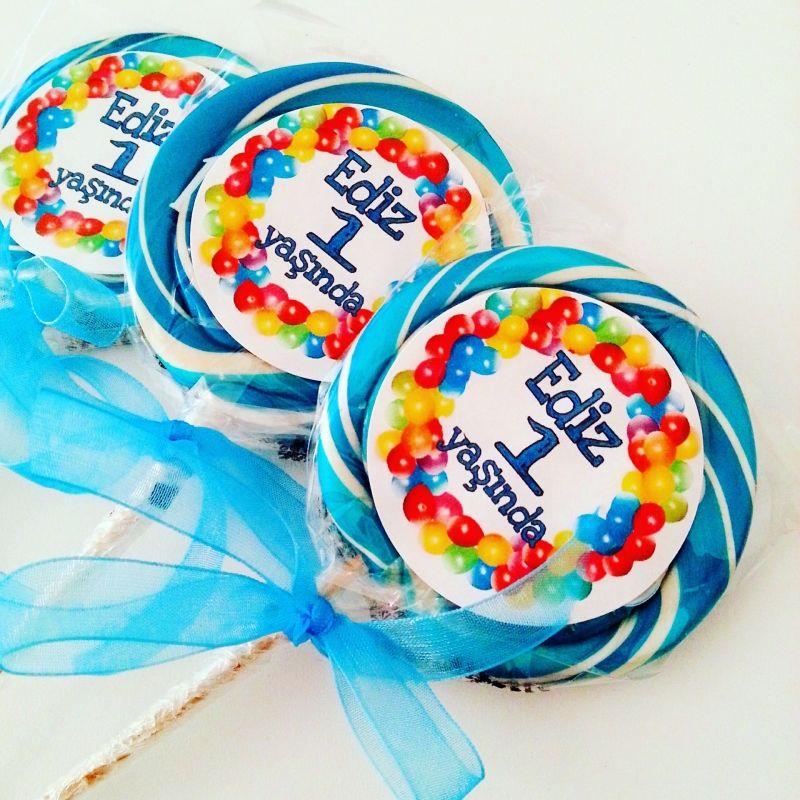 24 ADET ETİKETLİ KURDELELİ LOLİPOP ŞEKER L30