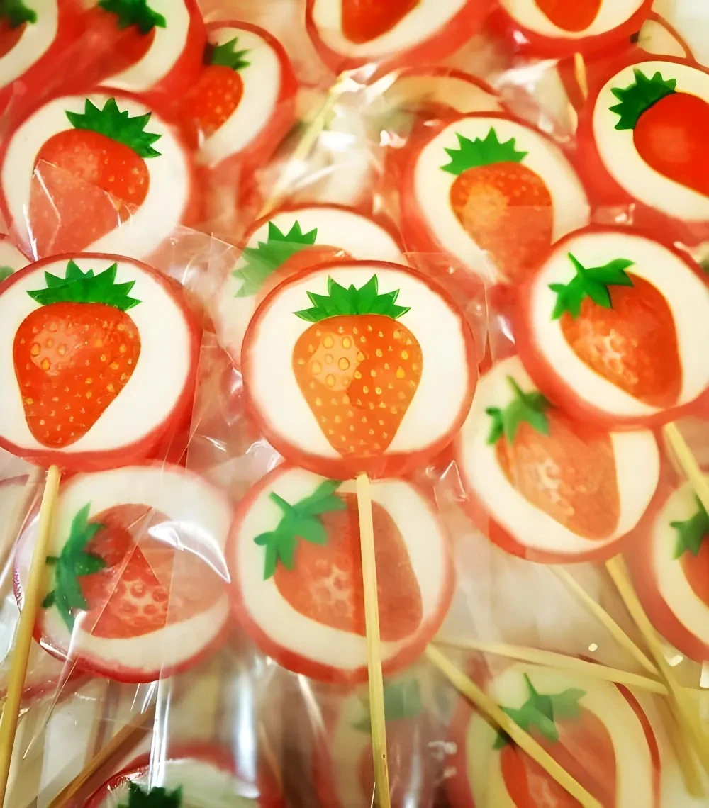 ÇİLEK LOLLY LOLİPOP ŞEKER 6 Adet