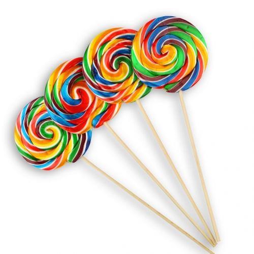 12 Adet Sosyete Lolipop Gökkuşağı