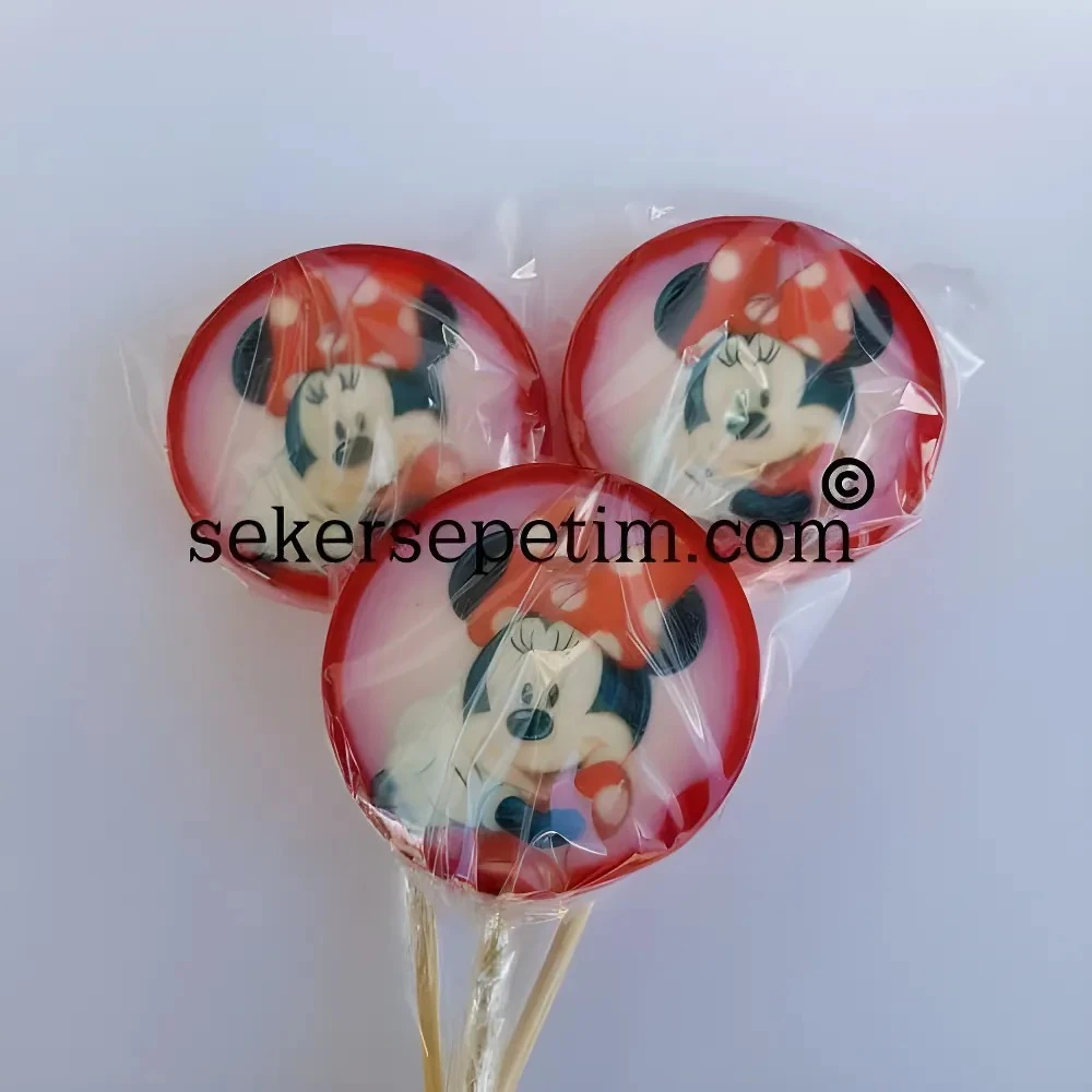 MİNNİE MOUSE LOLİPOP ŞEKERİ 6 Adet