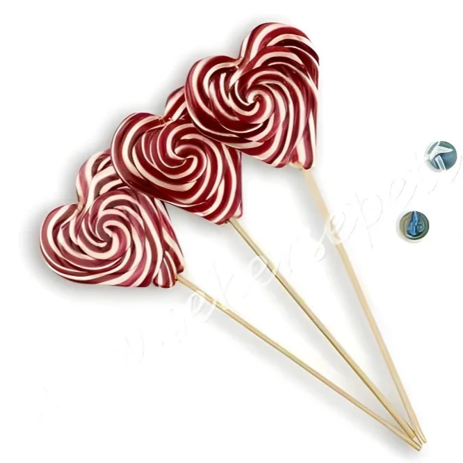 BİNŞAN 12 ADET KALP LOLİPOP MOR BEYAZ