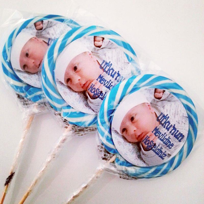 24 ADET KİŞİYE ÖZEL FOTOĞRAF ETİKETLİ LOLİPOP ŞEKER 45