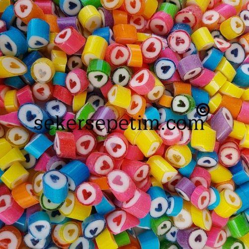 ÇOK RENKLİ KALP LOLLY BUBBLE AROMALI 250 GR
