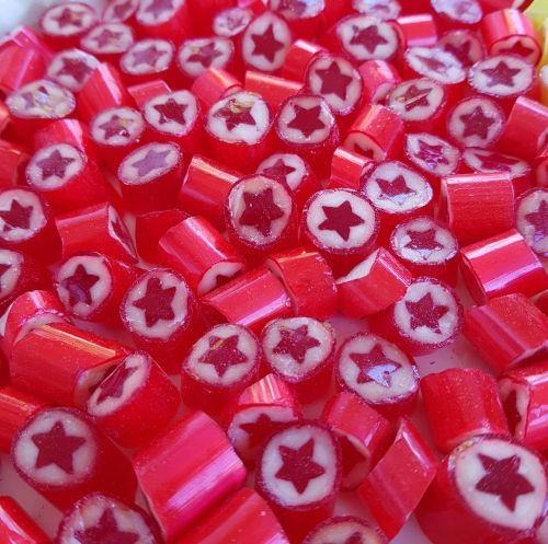 YILDIZ DESENLİ KIRMIZI LOLLY ŞEKER TROPİK MEYVE AROMALI 250 GR