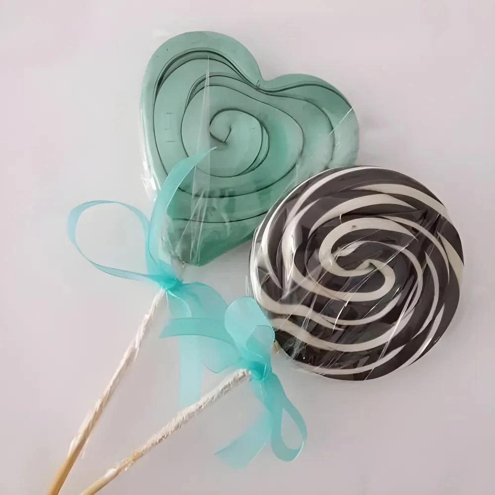 24 Adet Kurdeleli Lolipop Şekeri Siyah, Nil Yeşili L22