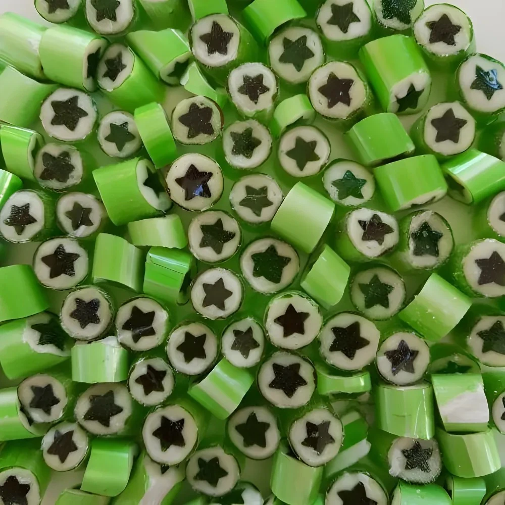 YILDIZ DESENLİ YEŞİL LOLLY ŞEKER ELMA AROMALI 250 GR