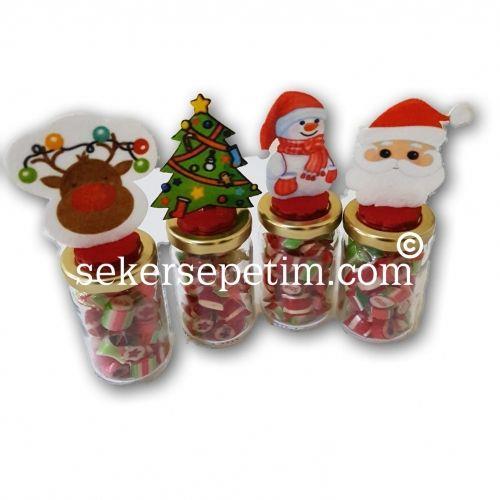 12 ADET YENİ YIL TEMALI KAVANOZ LOLLY YY34