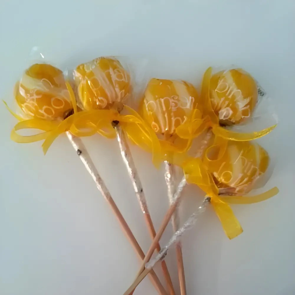 12 ADET KURDELELİ TOPİTOP SARI BEYAZ