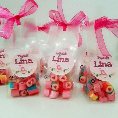 50 ADET POŞETLİ KURDELELİ ETİKETLİ LOLLY MEVLÜT ŞEKERİ 30 gr M06