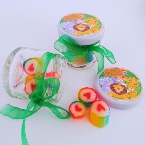 24 ADET  SAFARİ KONSEPTLİ KURDELELİ ETİKETLİ KAVANOZ LOLLY ŞEKER 81