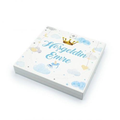 İSİMLİ ERKEK BEBEK ÇİKOLATASI 48 ADET KUTULU MADLEN