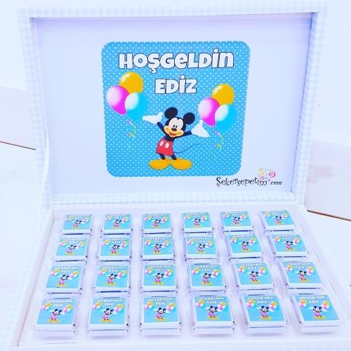 İsim Etiketli Madlen Erkek Bebek Çikolatası 48 ADET Kutulu Madlen EC28