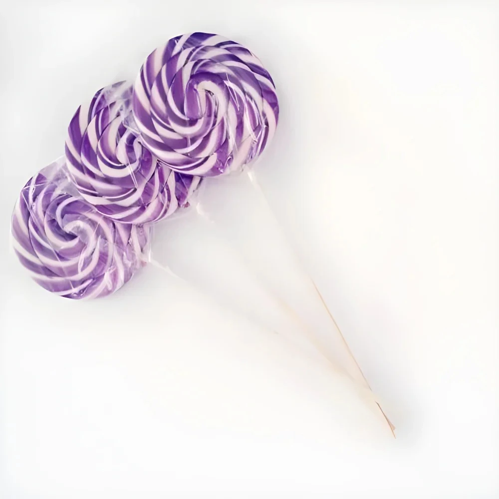 12 ADET SOSYETE LOLİPOP MOR BEYAZ L12