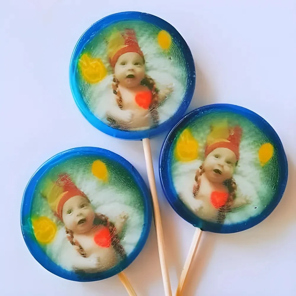 6 adet FotoLoli Baskılı Lolipop Şeker