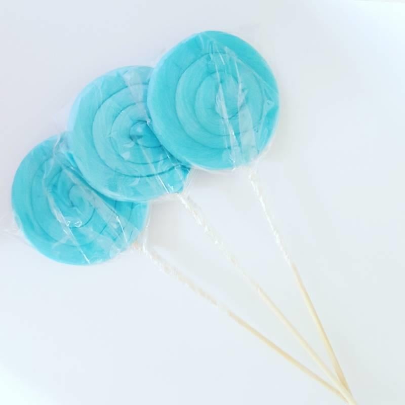12 Adet Sosyete Lolipop Şeker Tek renk Mavi L16