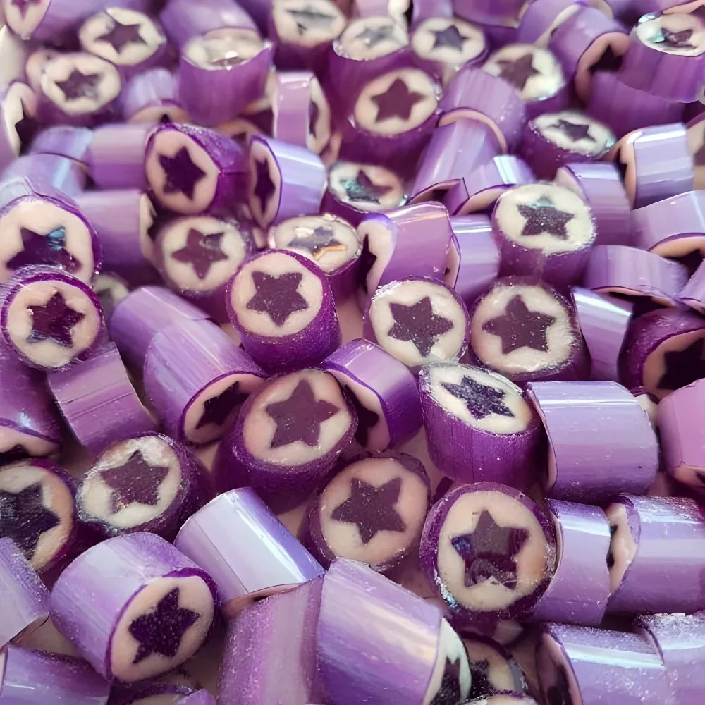 YILDIZ DESENLİ MOR LOLLY ŞEKER BÖĞÜRTLEN AROMALI 250 GR